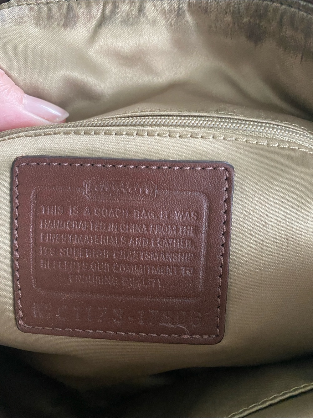 Coach Brown/Tan Signature Canvas Shoulder Bag with Leather Trim - Picture 4 of 5